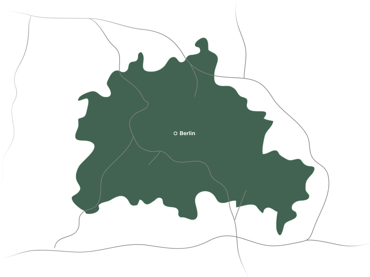 Karte von Berlin mit dem Wildaufkauf-Gebiet von LENZ WILD